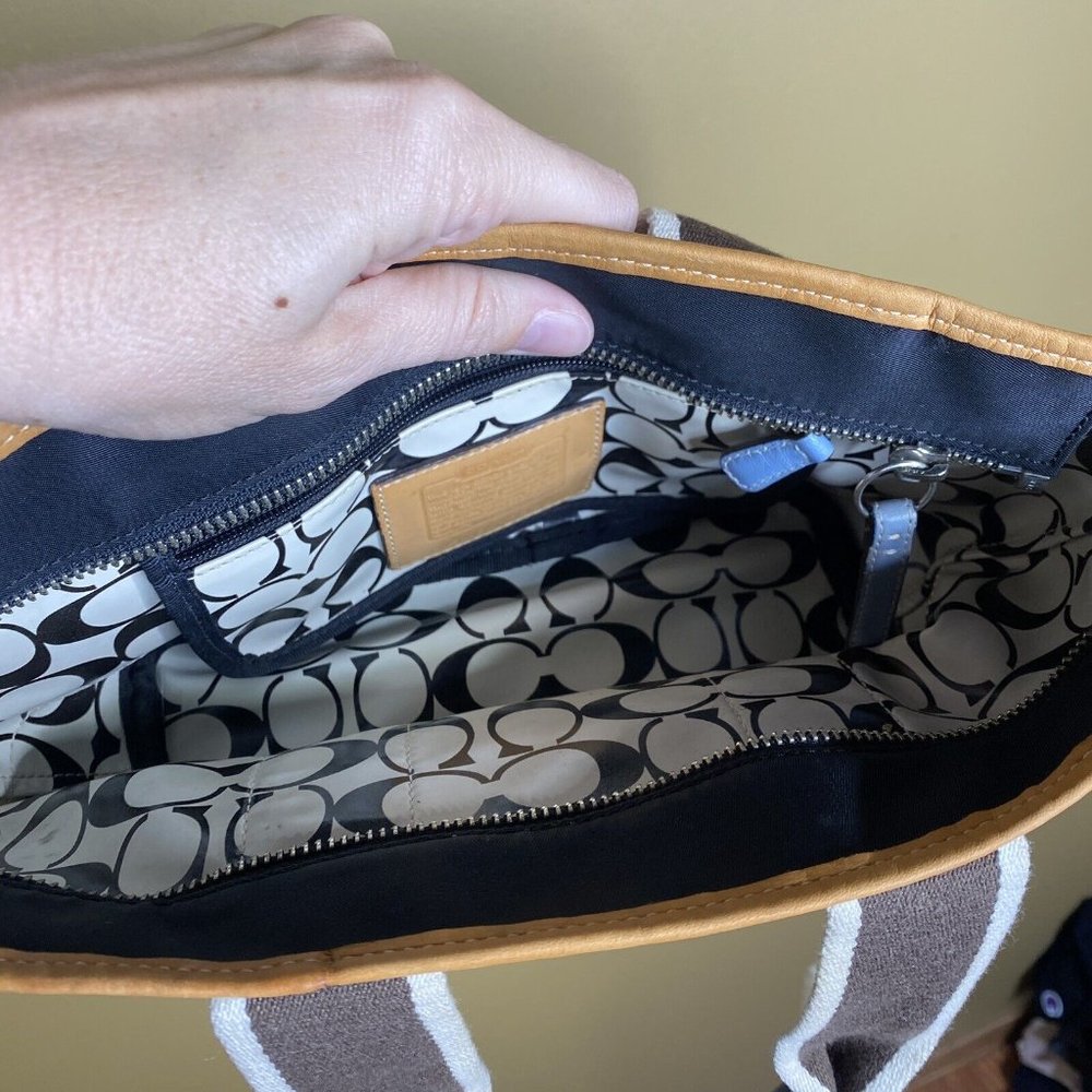 coach Mini Hampton lunch tote nylon bag blue designer - Picture 6 of 8